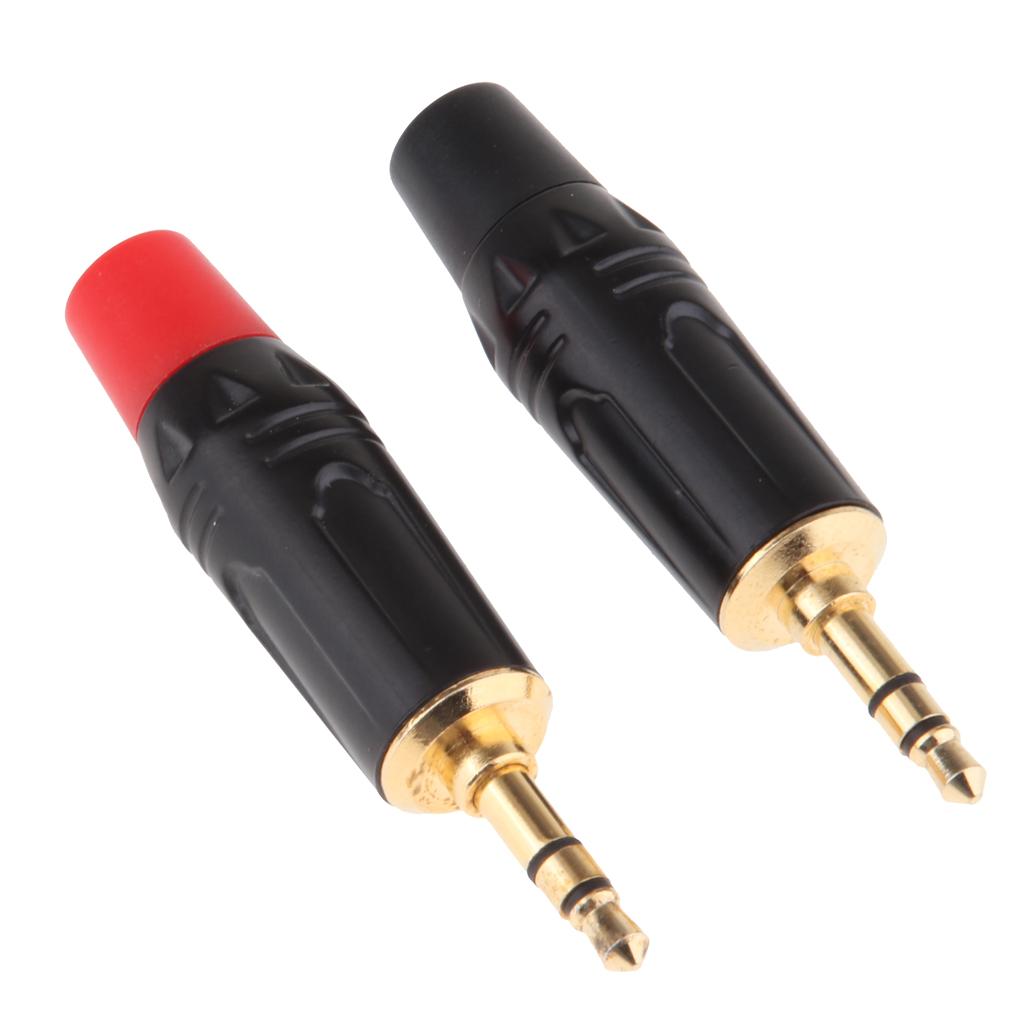2Pcs 3.5mm 3Pole Male Repair Earphones Audio Solder Jack Plug Adapter