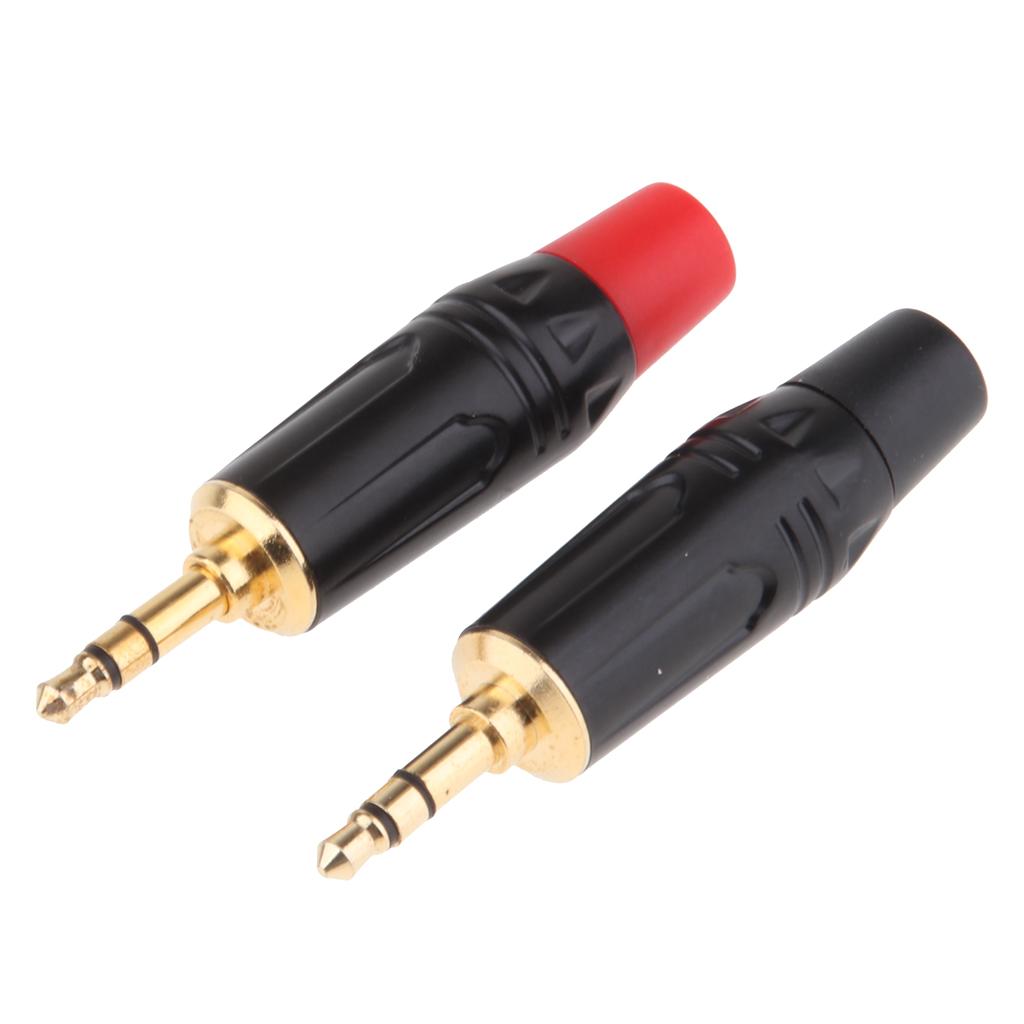 2Pcs 3.5mm 3Pole Male Repair Earphones Audio Solder Jack Plug Adapter