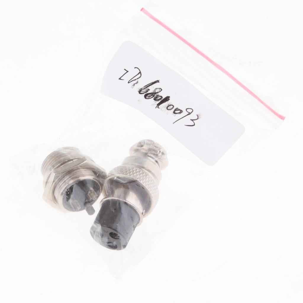 3xPair GX16 3Pins Waterproof Male Female Panel Metal Aviation Wire Connector