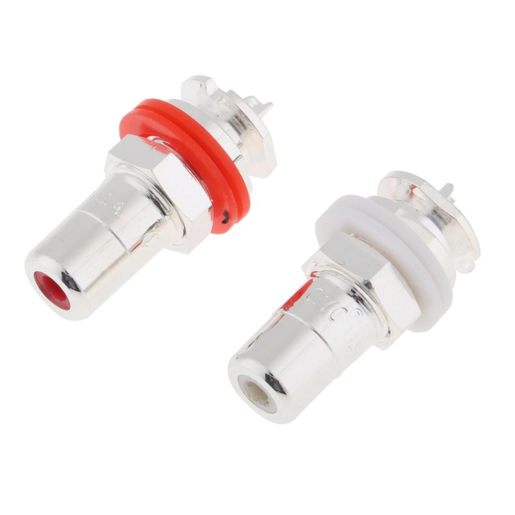 2Piece Audio Terminal Jack Panel Mount RCA Female Socket Connector