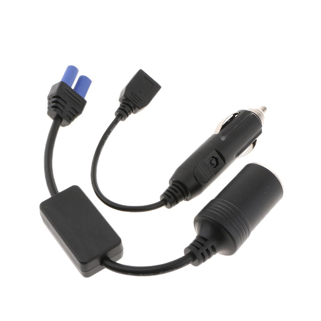 2 in 1 EC5 to Female Cigarette Lighter Socket & Car Charge to USB Cable