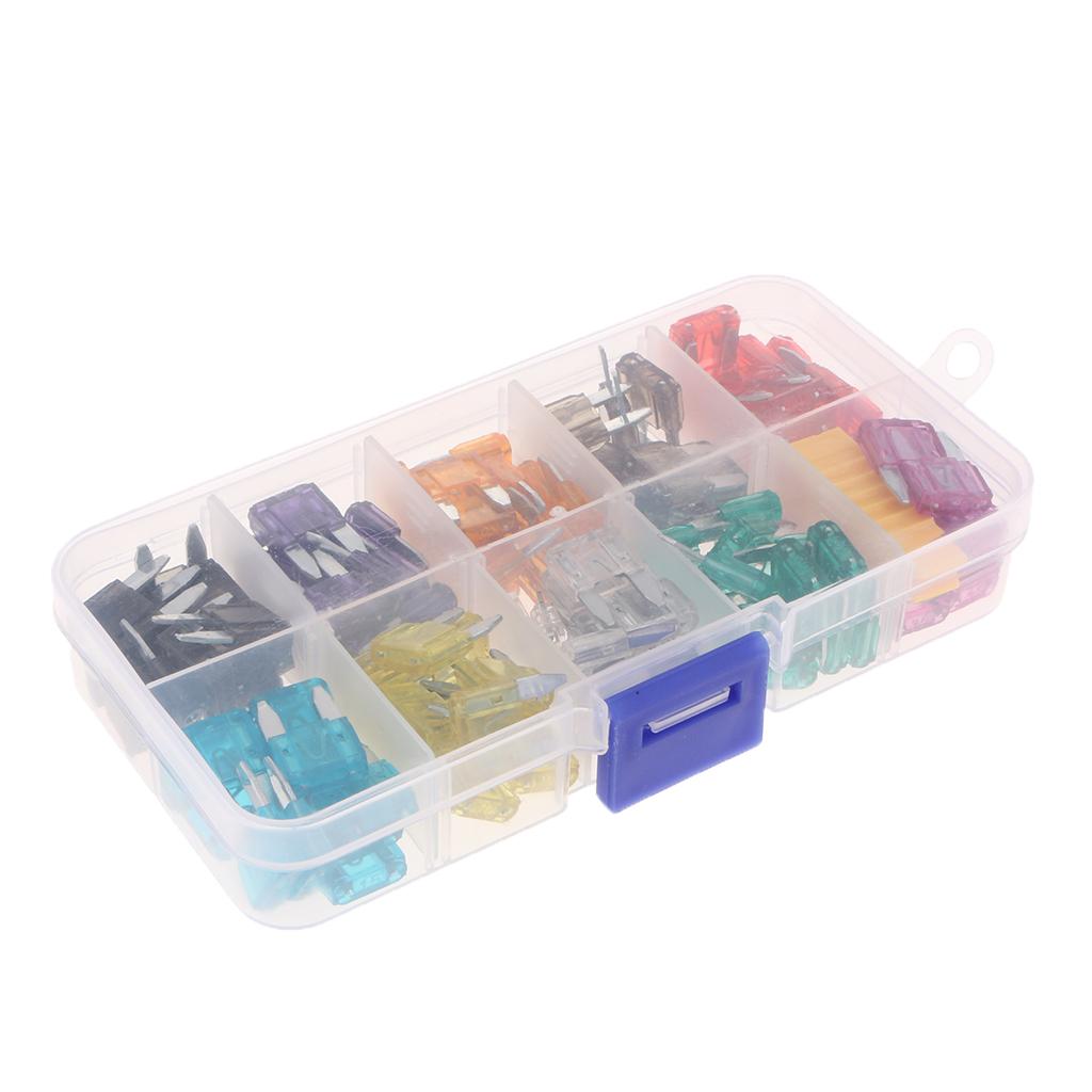 120pcs Mini Size Auto Blade Car Fuses Assortment Kit Replacement 2A-35A 