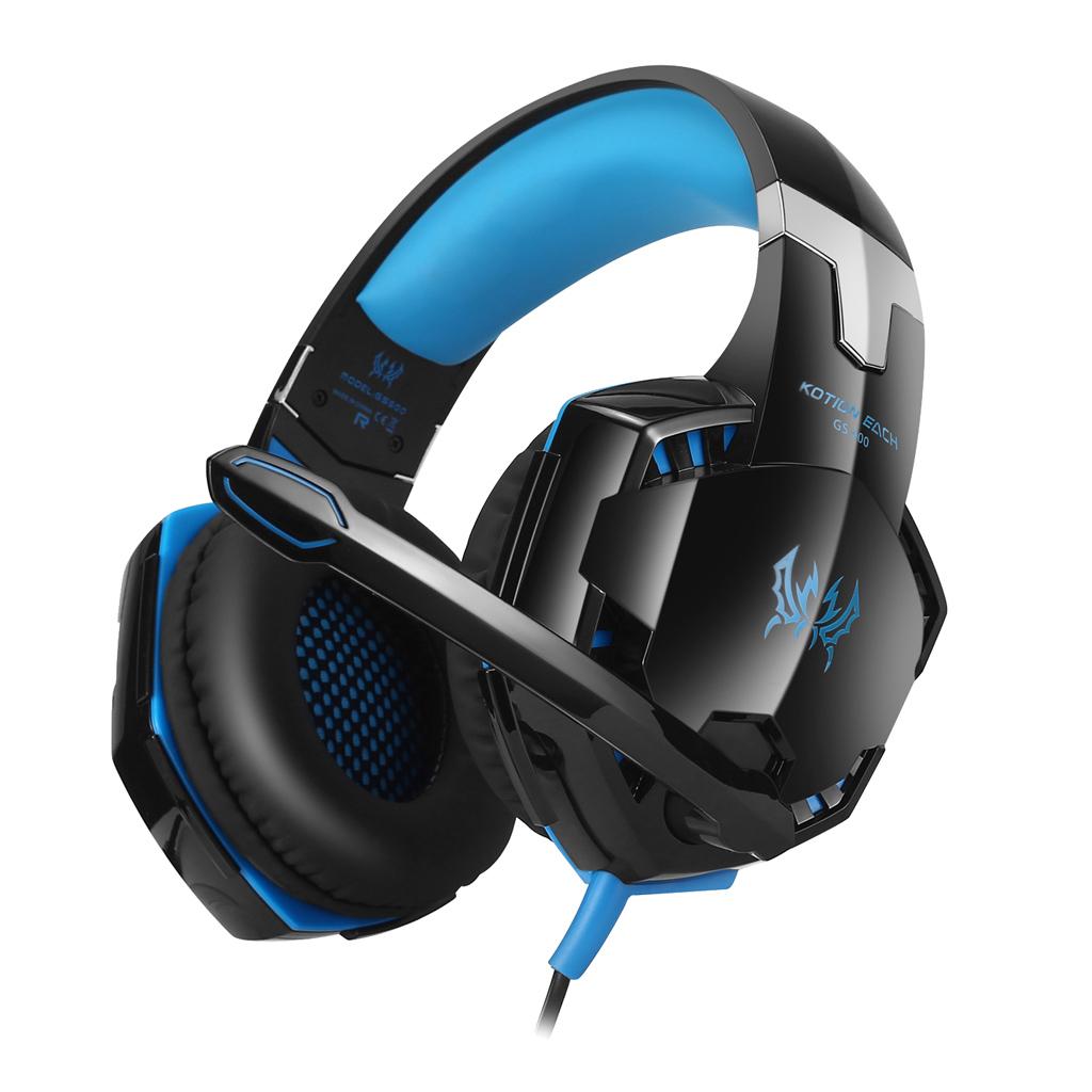 PC Gaming Headset Stereo Headphones with Microphone Black and blue