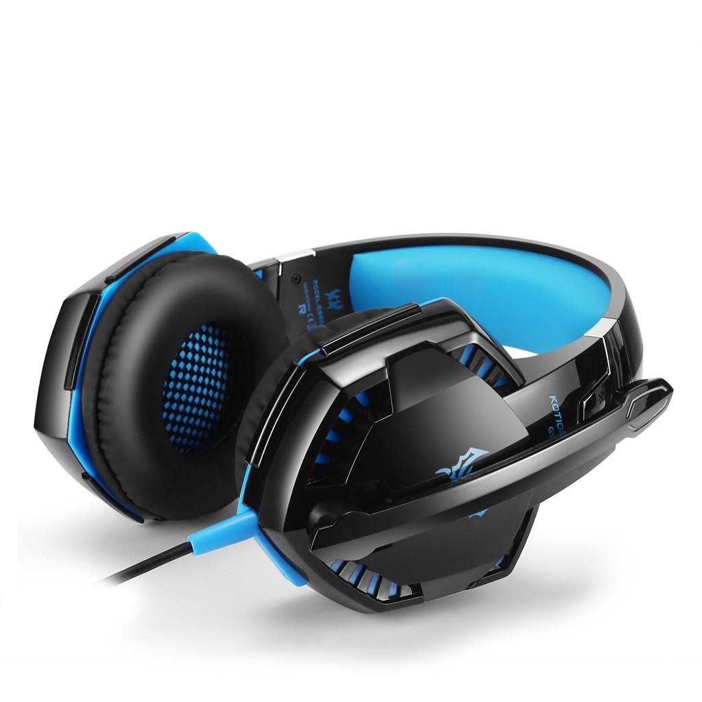 PC Gaming Headset Stereo Headphones with Microphone Black and blue