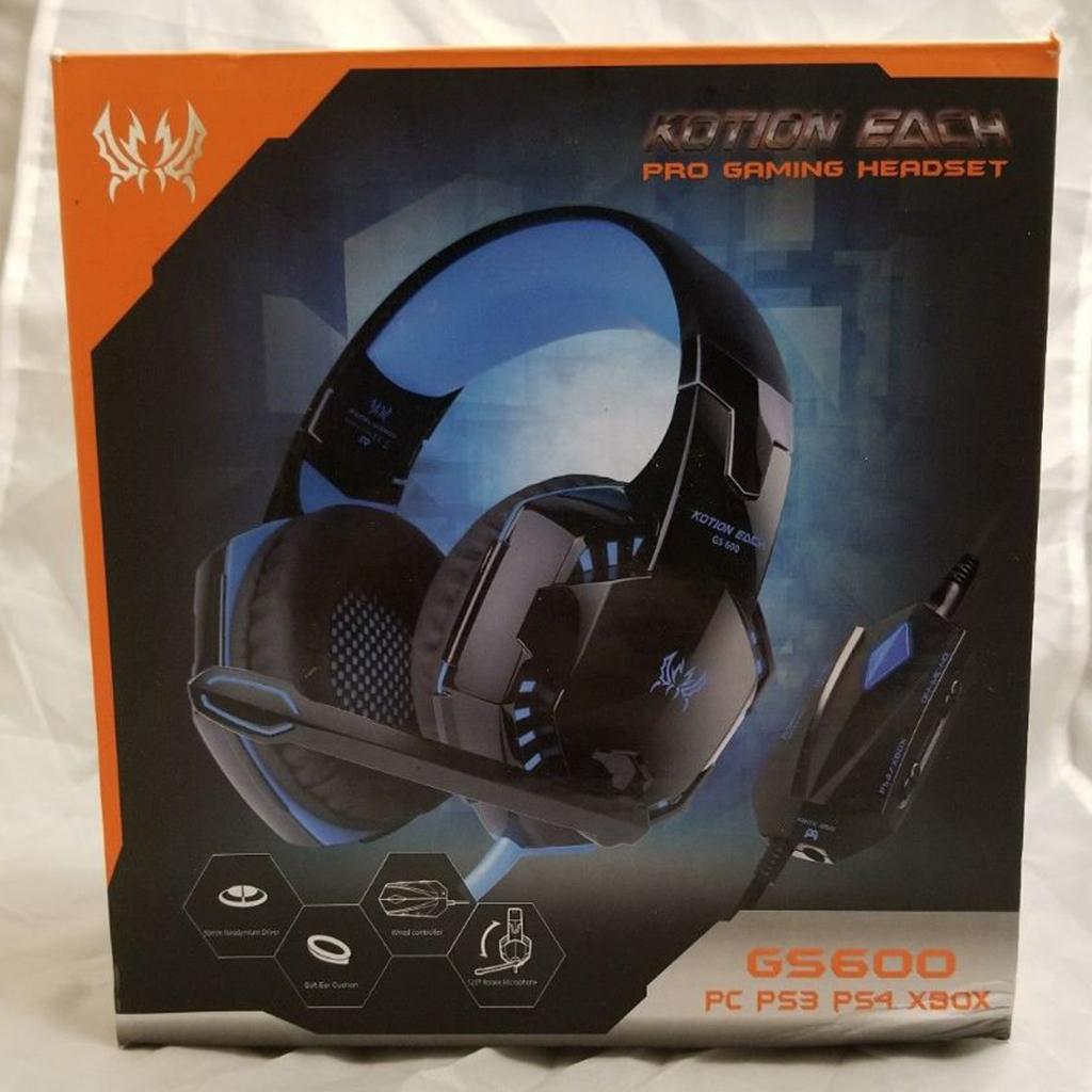 PC Gaming Headset Stereo Headphones with Microphone Black and blue