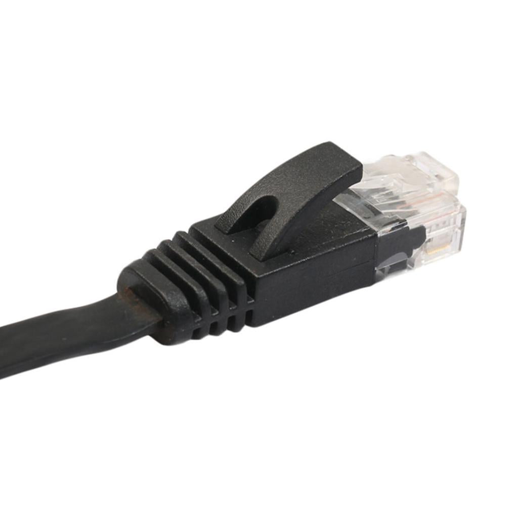 RJ45 CAT6 Ethernet Network LAN Cable Flat UTP Patch Router Black 10 Meters