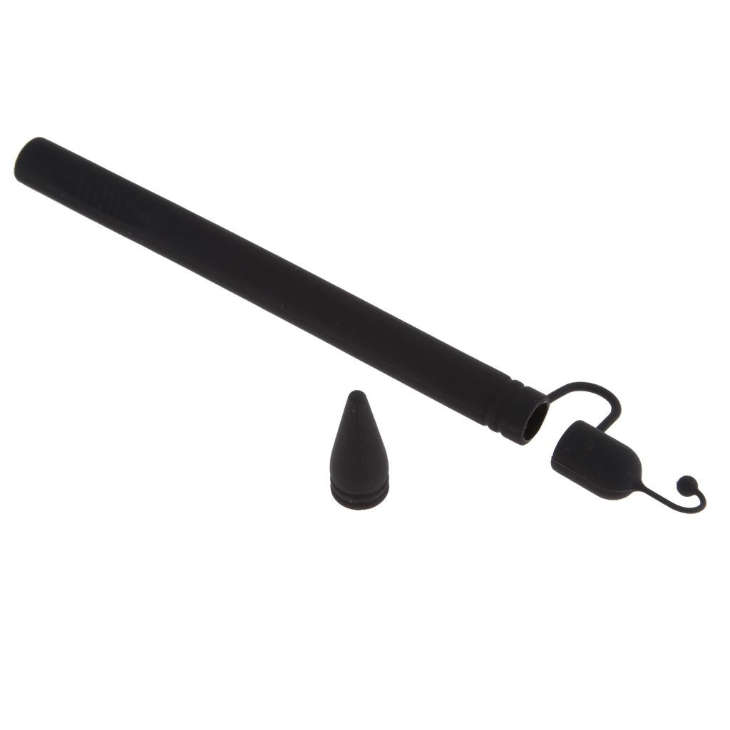 Pencil Case Holder Pen Cover with Cap Holder & Nib Cover for Apple Pencil Black