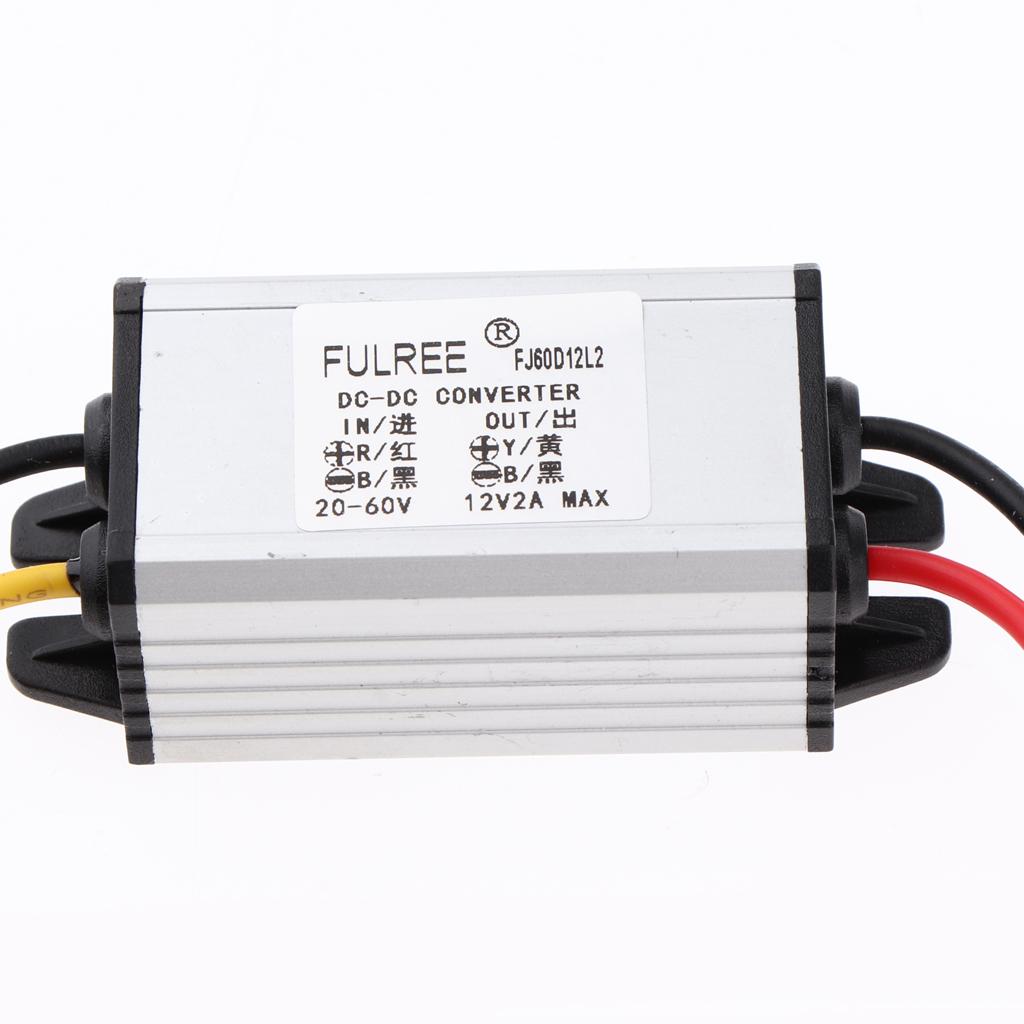 DC/DC Converter 20-60V to 12V 2A 24W Power Supply Module