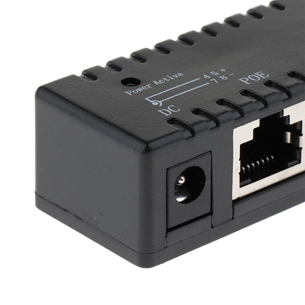 2xPOE Injector Splitter over Ethernet Adapter IP Camera LAN Network DC Black