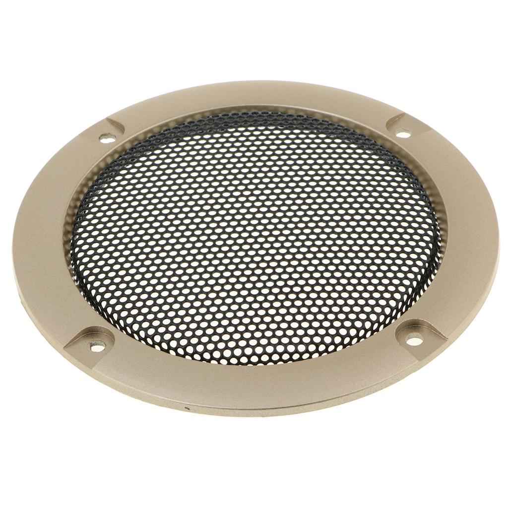 3 inch Audio Speaker Cover Decorative Circle Metal Mesh Grille gold