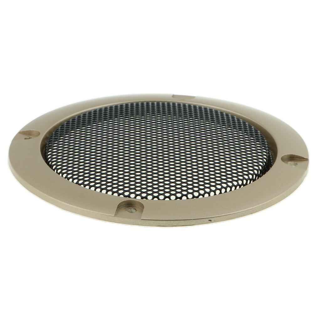 3 inch Audio Speaker Cover Decorative Circle Metal Mesh Grille gold