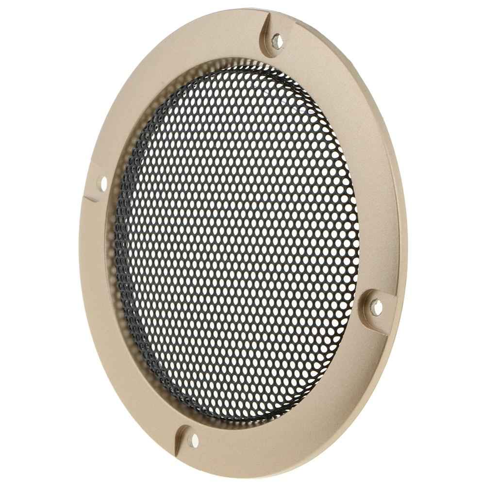 3 inch Audio Speaker Cover Decorative Circle Metal Mesh Grille gold