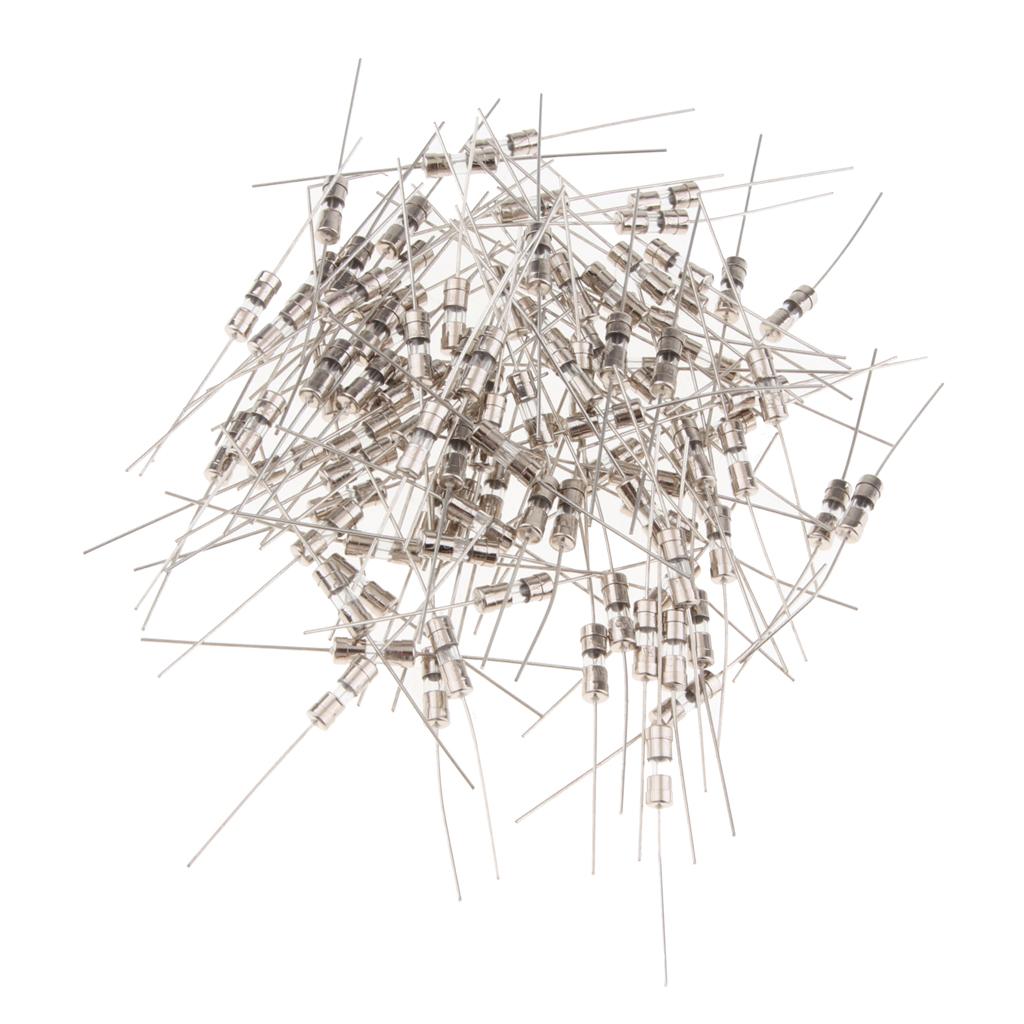 100Piece 1A 250V Slow-Blow Glass Cartridge Fuses 3x10mm Metal