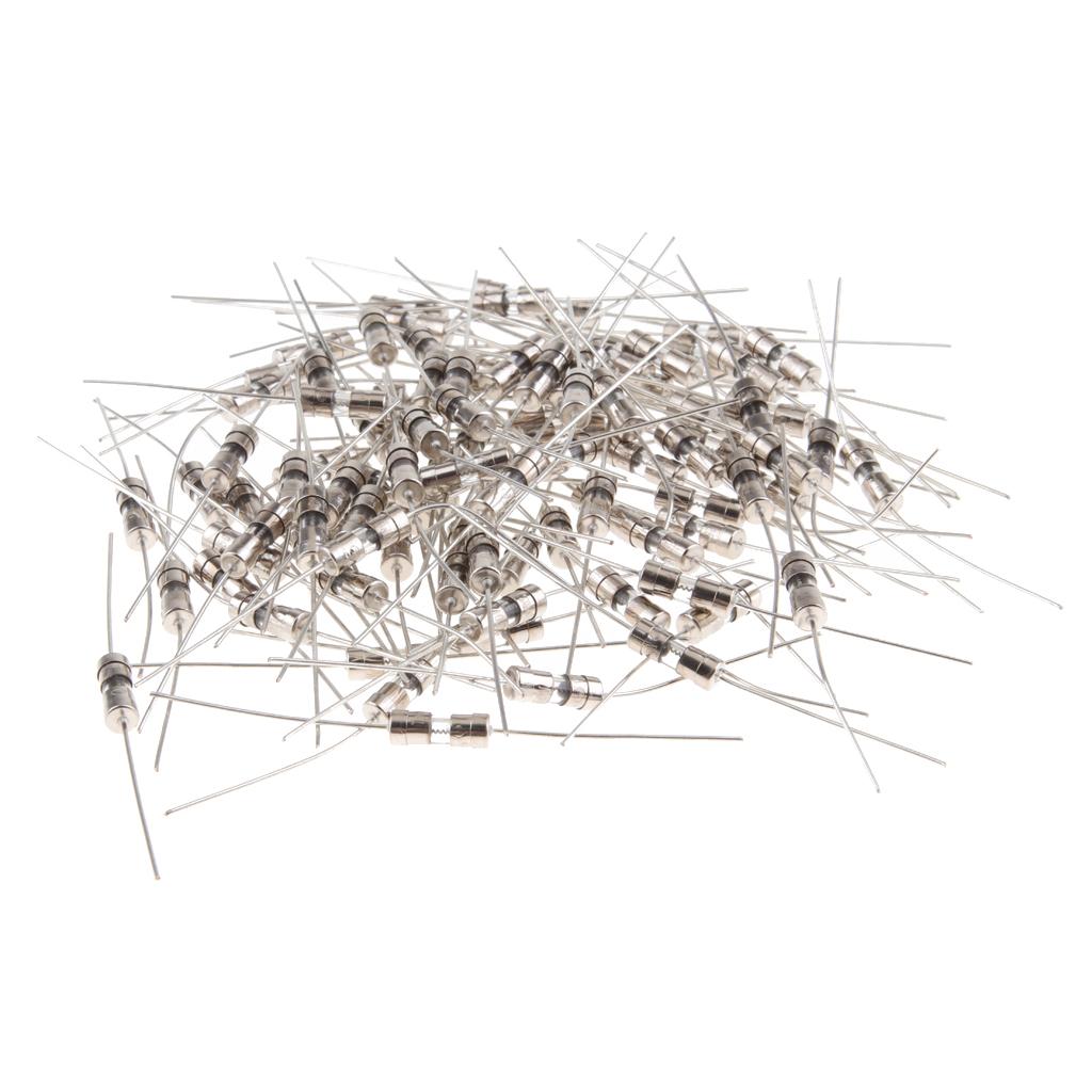 100Piece 4A 250V Slow-Blow Glass Cartridge Fuses 3x10mm Metal