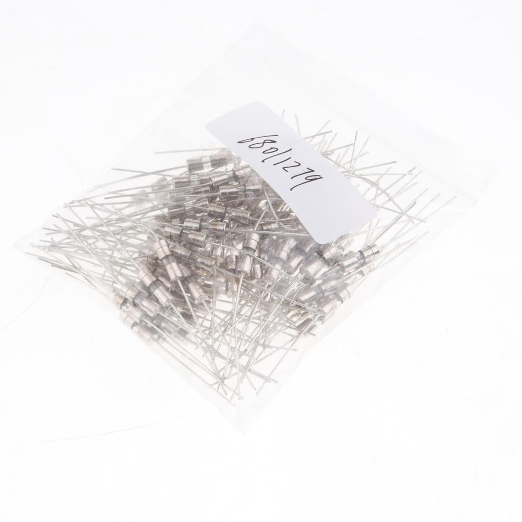100Piece 4A 250V Slow-Blow Glass Cartridge Fuses 3x10mm Metal