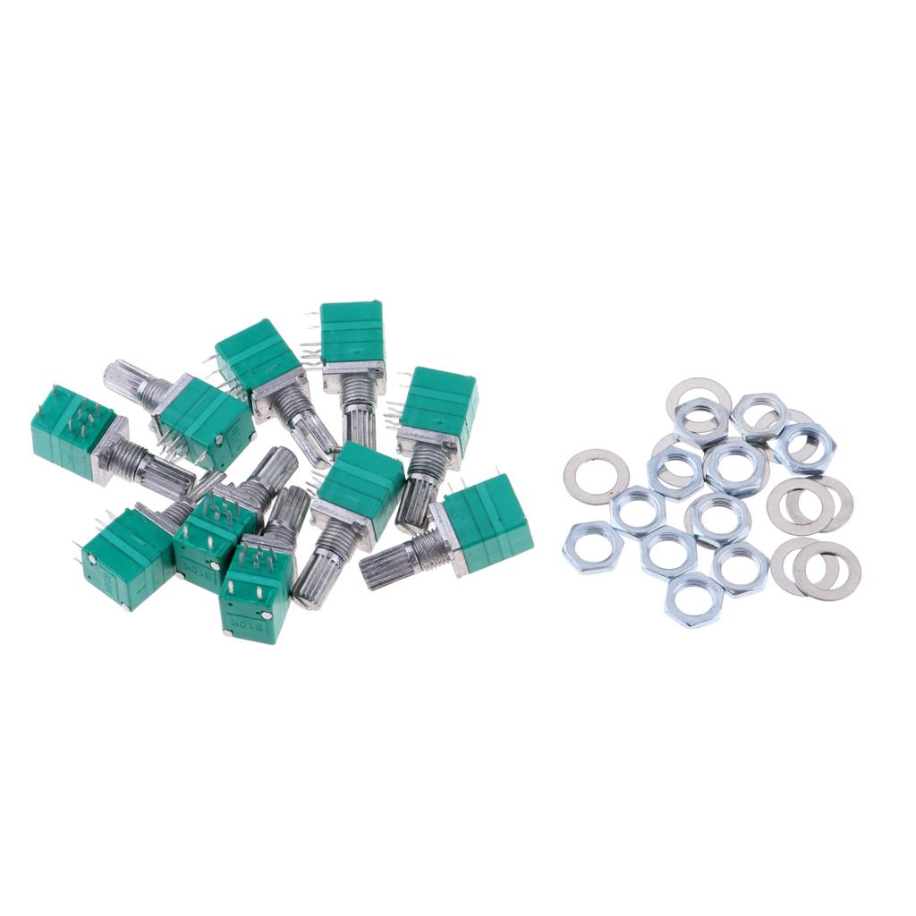 4x10 Pieces Audio Amplifier Precision Sealed Double Potentiometers B10K 8Pin
