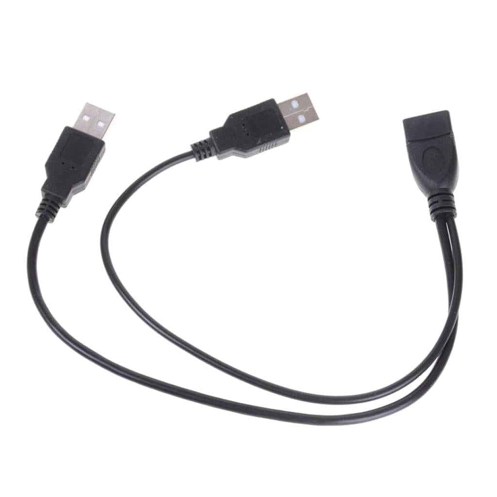 20cm USB2.0 Splitter Y 1 Female to 2 Male Data Charger Cable Extension Cord
