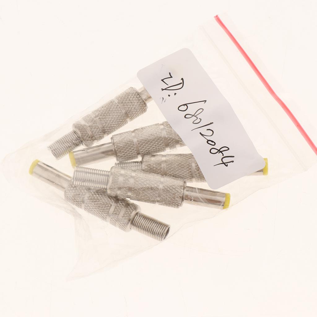 4x5 Pieces DC 5.5x2.5mm Power Male Plug Welding Adapter Connector Metal Shell