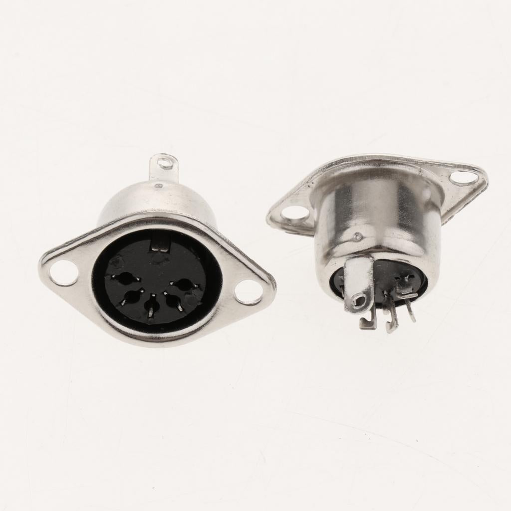4xDIN Mini Pin Female Plug Audio Socket Connector for Keyboard/Mouse DIY 5 Pin