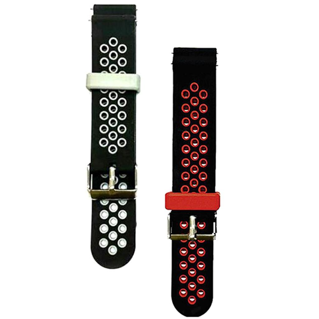 2 Pieces Replacement two-color Silicone Watch Wrist Sport Band Straps