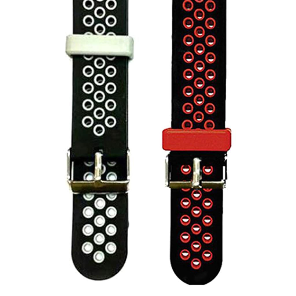 2 Pieces Replacement two-color Silicone Watch Wrist Sport Band Straps