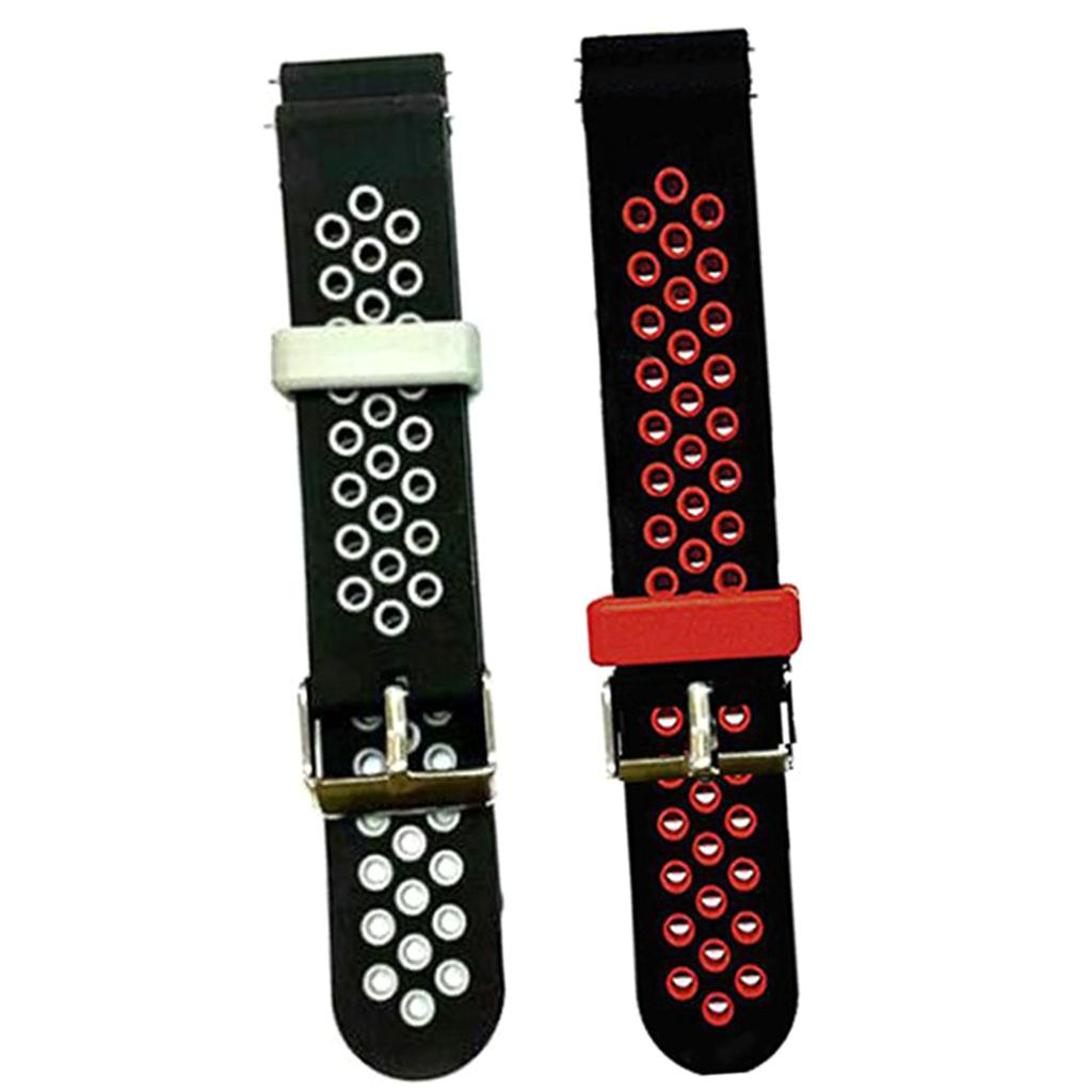 2 Pieces Replacement two-color Silicone Watch Wrist Sport Band Straps