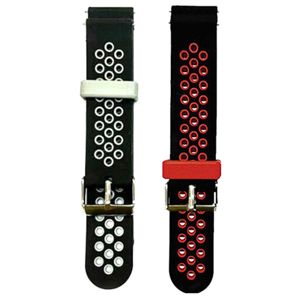 2 Pieces Replacement two-color Silicone Watch Wrist Sport Band Straps