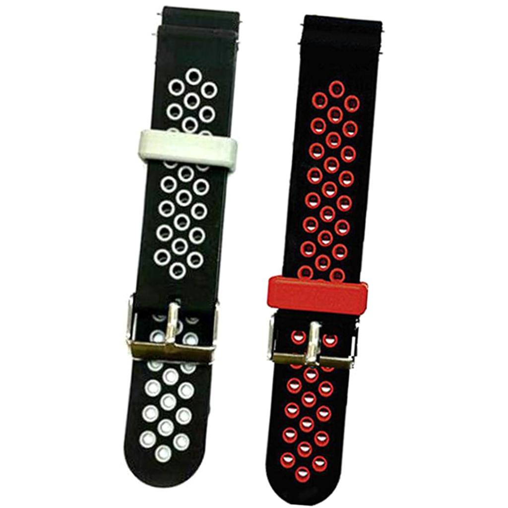 2 Pieces Replacement two-color Silicone Watch Wrist Sport Band Straps