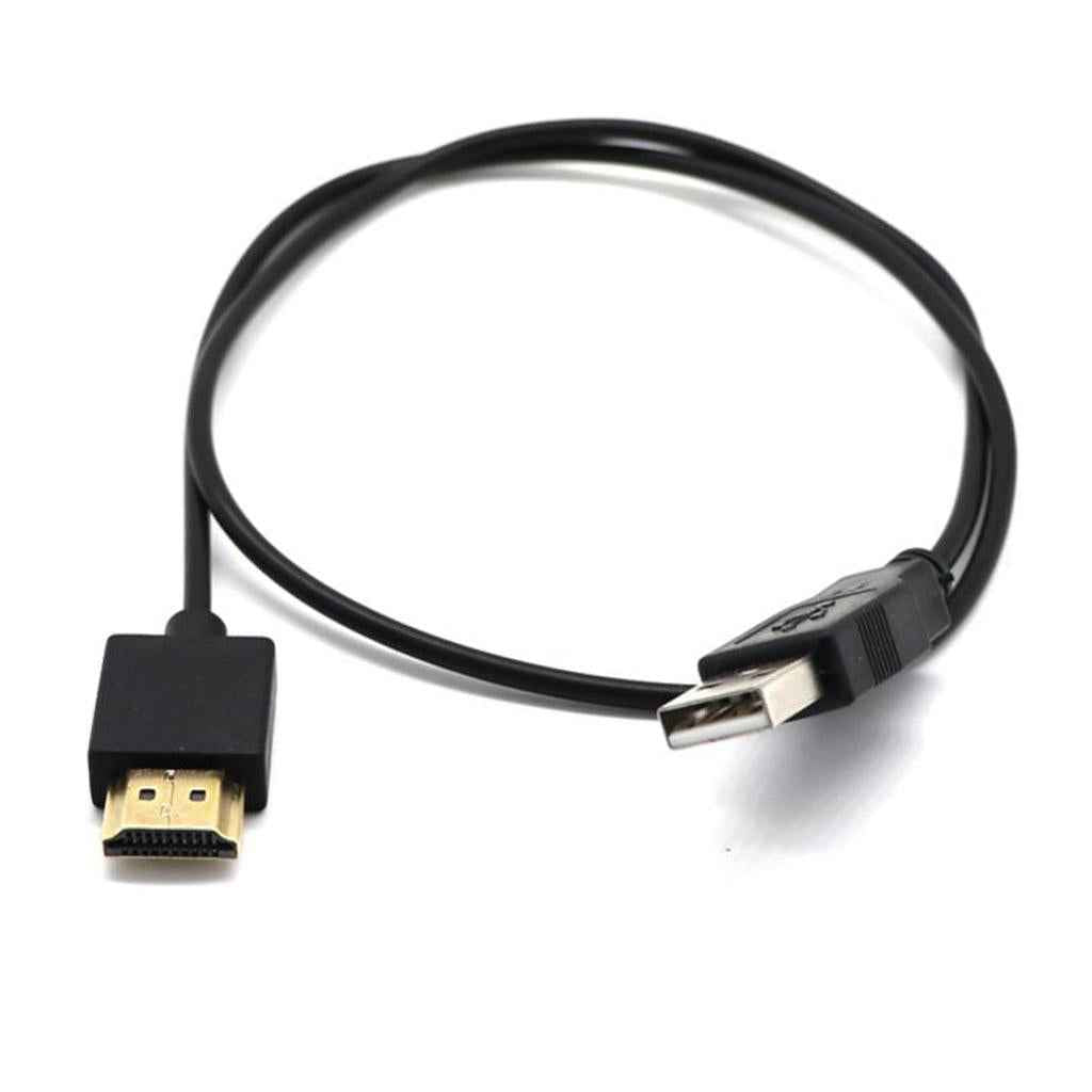 USB to HDMI Cable Male Charger Cable Splitter Adapter for HDTV DVD