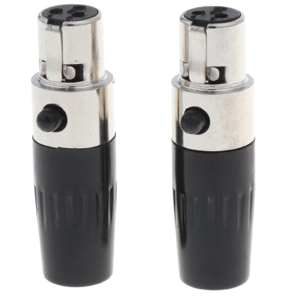 3x 5mm 3 Pin Female Plug Cable Connector Universal Fit for Audio Microphone