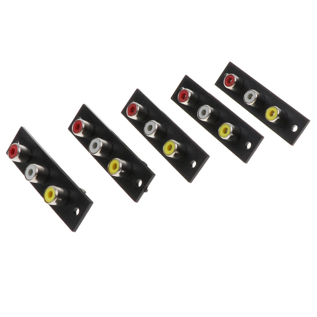 4x5 Pieces Female to Female 3-RCA Adapter Extension AV Audio Video Adapter 