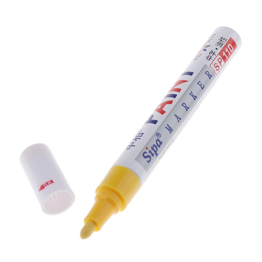 4xWaterproof Permanent Paint Marker Pen Tire Metal Marking Acrylic Pens Yellow