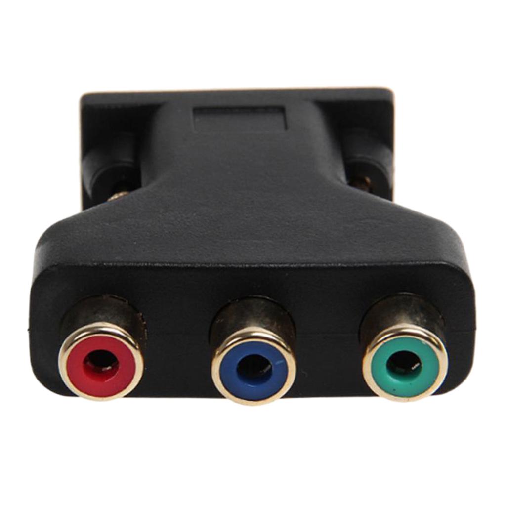 4x3 RCA RGB Video Female To 15-PIN VGA Male Component Video Jack Adapter Black