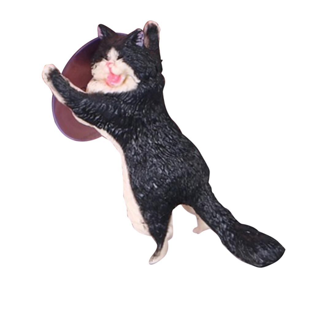 4xLovely Cat Model Sucker Cellphone Bracket Holder Finger Grip Mount Black