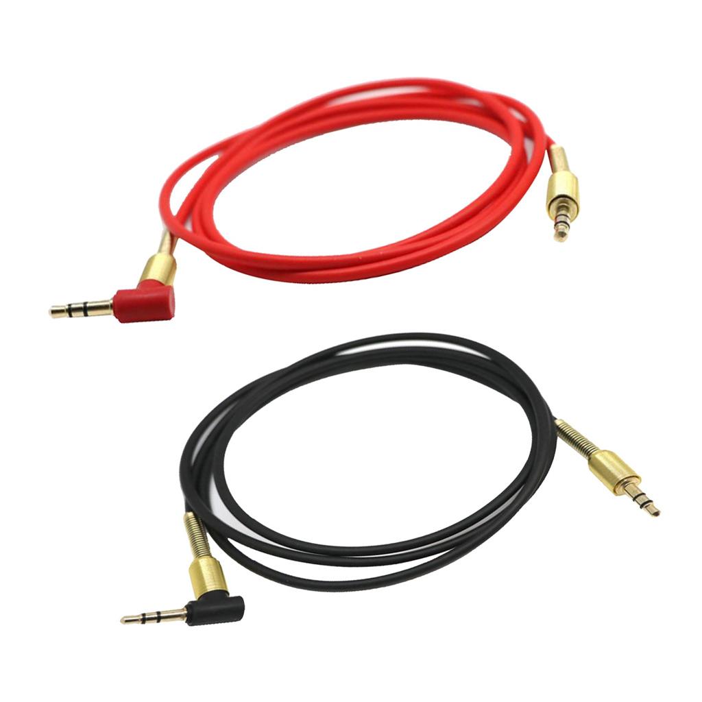 3x3.5mm Jack Audio Cable Male To Male 90 Degree Right Angle Aux Cable Red