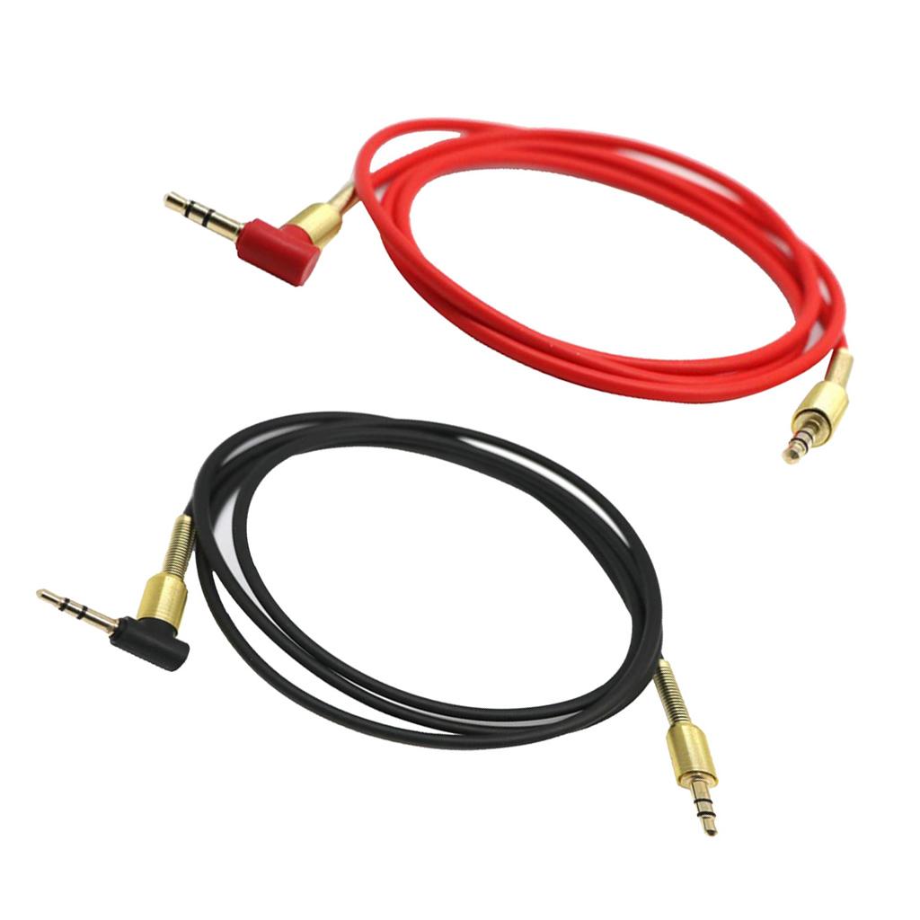 3x3.5mm Jack Audio Cable Male To Male 90 Degree Right Angle Aux Cable Red