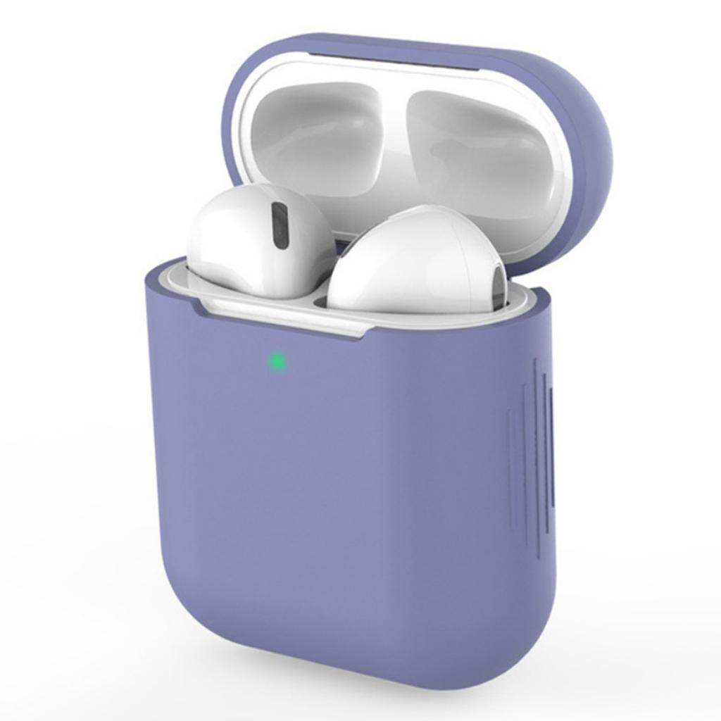 2xEarphones Protective Cover for Airpods Wireless Earphone Case Lavender