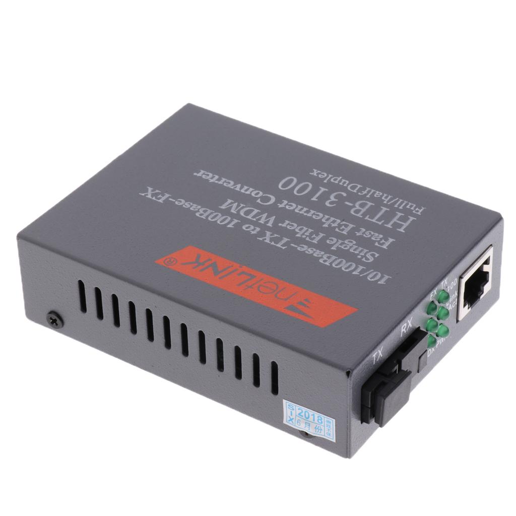10/100M Singlemode 25KM Simplex SC Fiber Optic to  Ethernet Converter EU