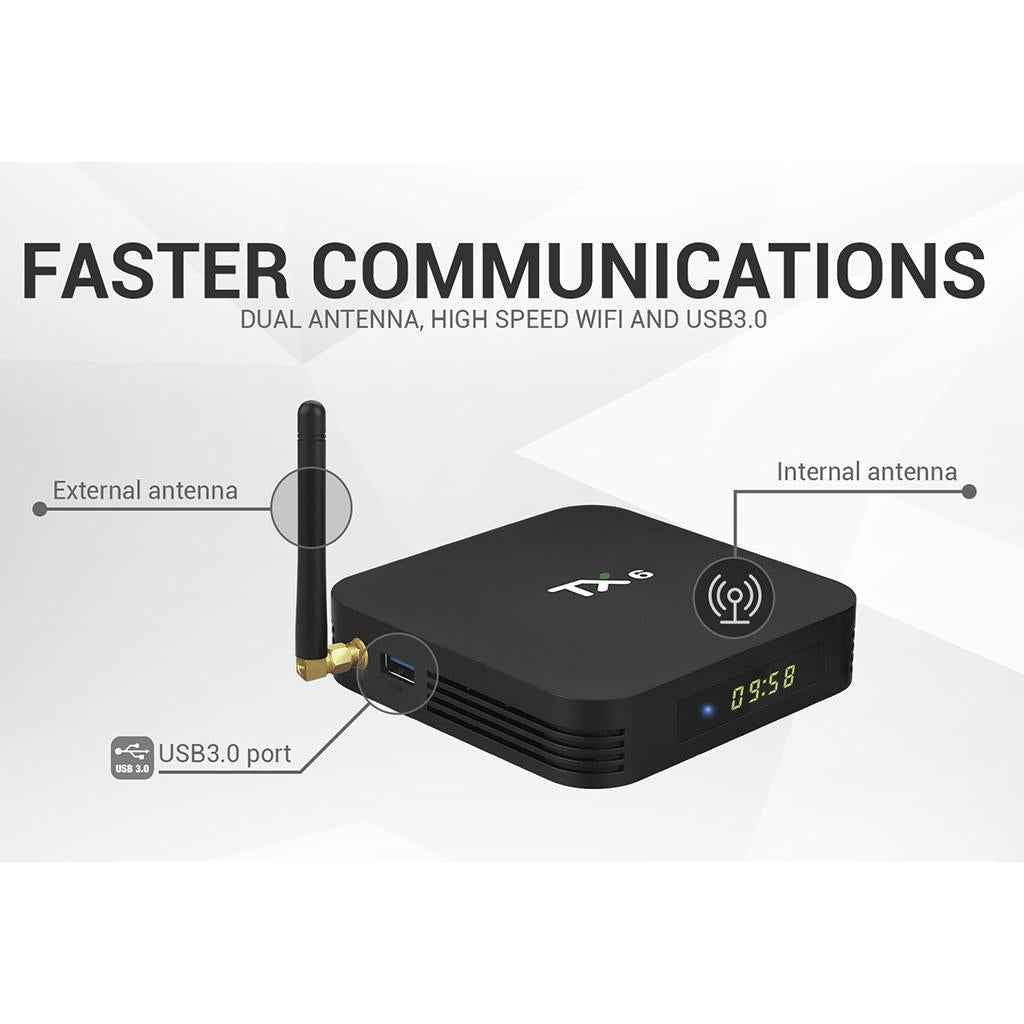 TX6 Android 9.0 TV BOX H6 Quad Core BT 4.1 WiFi 4K 3D Media Player US  2+16G Single Frequency