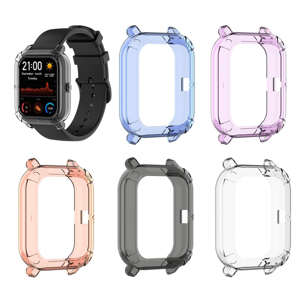 3xSmart Watch Screen Case Cover Bracelet Soft Protector for Amazfit GTS Pink