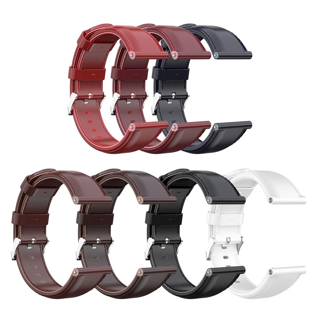 Handmade Cowhide Leather Wrist Watch Band w/ Stainless Steel Buckle White