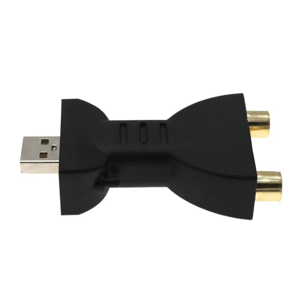 3xPortable USB Male to 2 RCA Female Video Power Adapter Converter HDTV 1 Piece