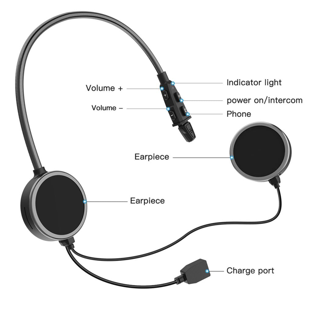 Motorcycle Helmet Intercom Bluetooth  HD Stereo Headset Bluetooth Intercom