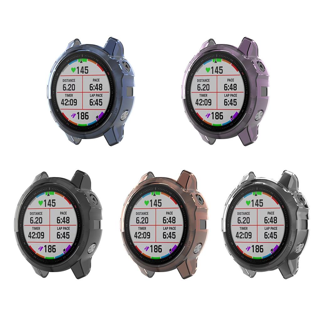 3xSilicone Full Cover Screen Protective Case For Garmin Fenix 6s 45mm Black