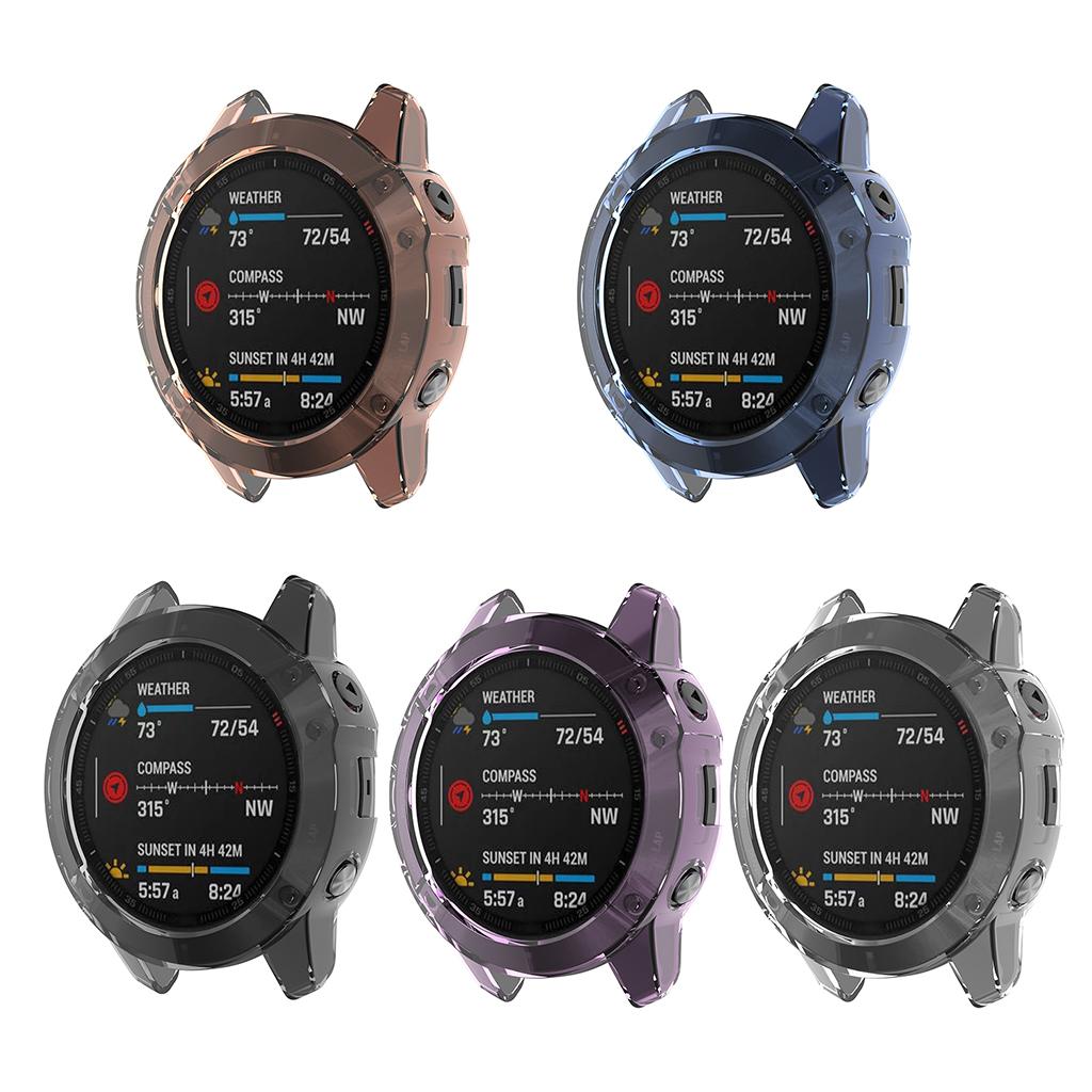 4xSilicone Full Cover Screen Protective Case For Garmin Fenix 6s  Black