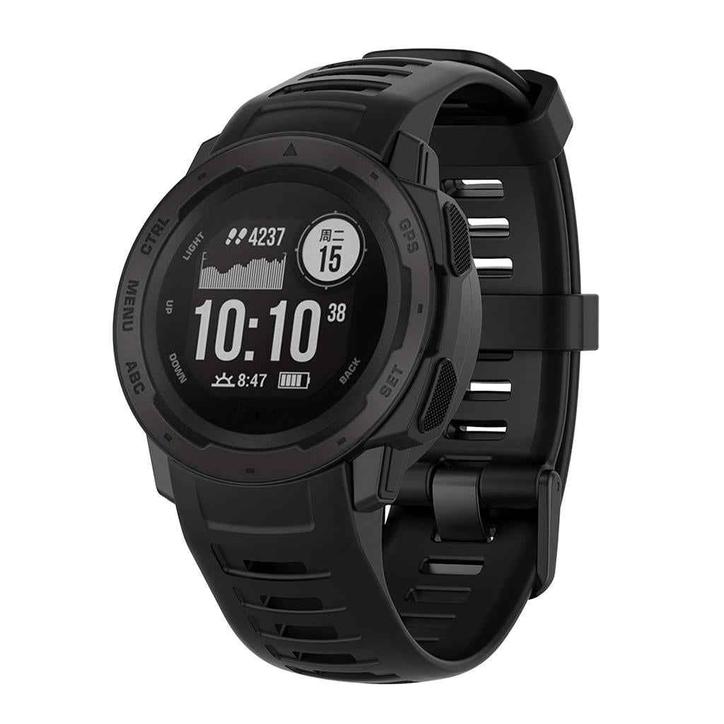 For Garmin Instinct Replacement Watch Strap Sillion Wrist Watch Band Black