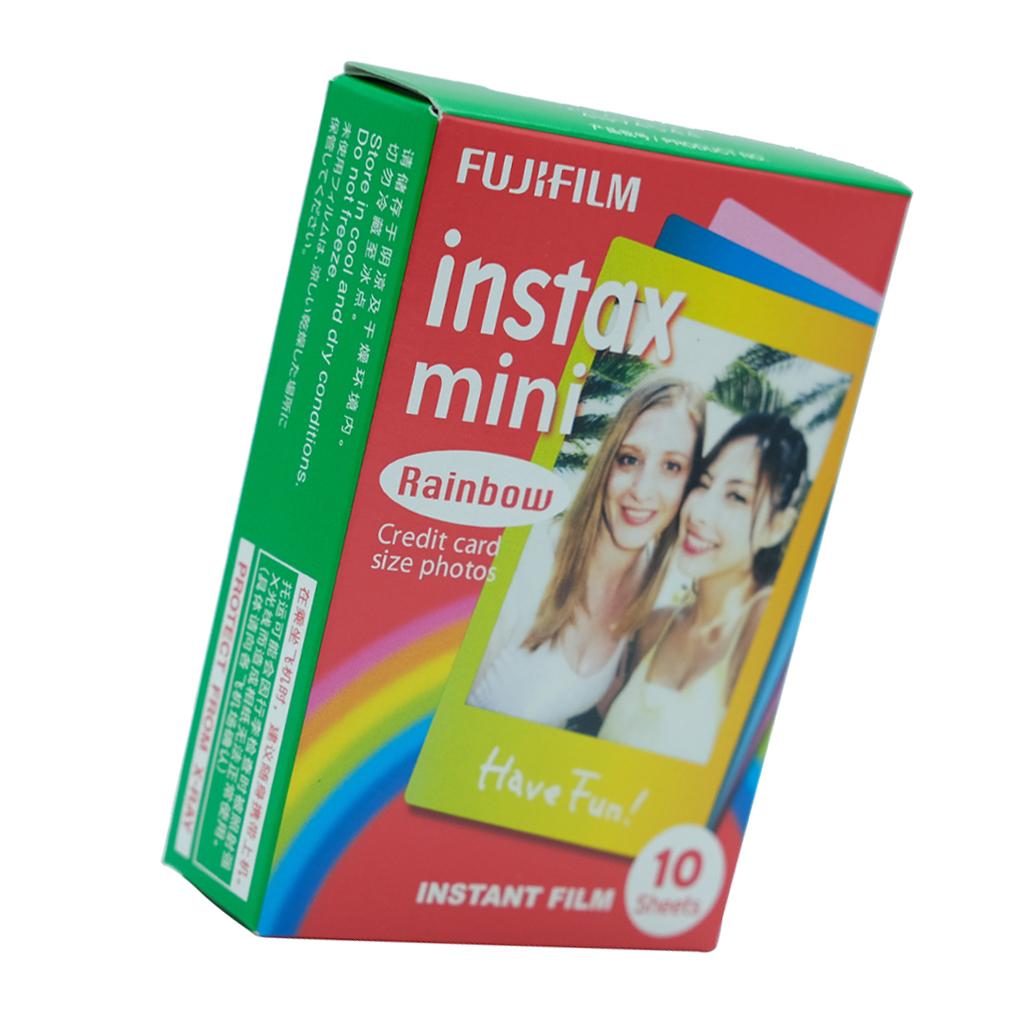 10Sheets Cartoon Rainbow Edge Film Photo Paper For Fujifilm Instax 7/8/9/10