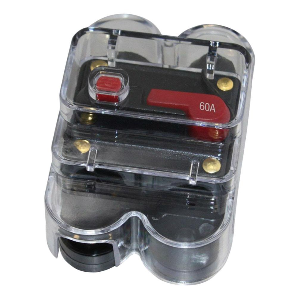 CAR STEREO AUDIO CIRCUIT BREAKER FUSE INLINE FOR 12V DC CAR A/V SYSTEM 60A