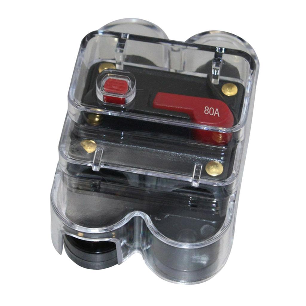 CAR STEREO AUDIO CIRCUIT BREAKER FUSE INLINE FOR 12V DC CAR A/V SYSTEM 80A