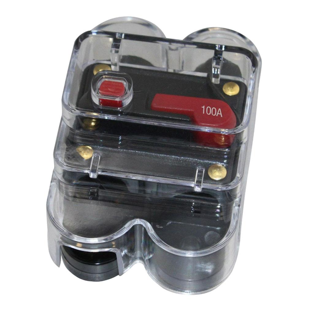 CAR STEREO AUDIO CIRCUIT BREAKER FUSE INLINE FOR 12V DC CAR A/V SYSTEM 100A